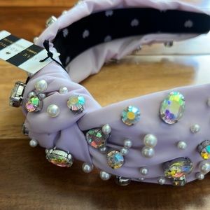 New with tags LELE Sadoughi x Stoney Clove headband, lilac, pearl and crystal.